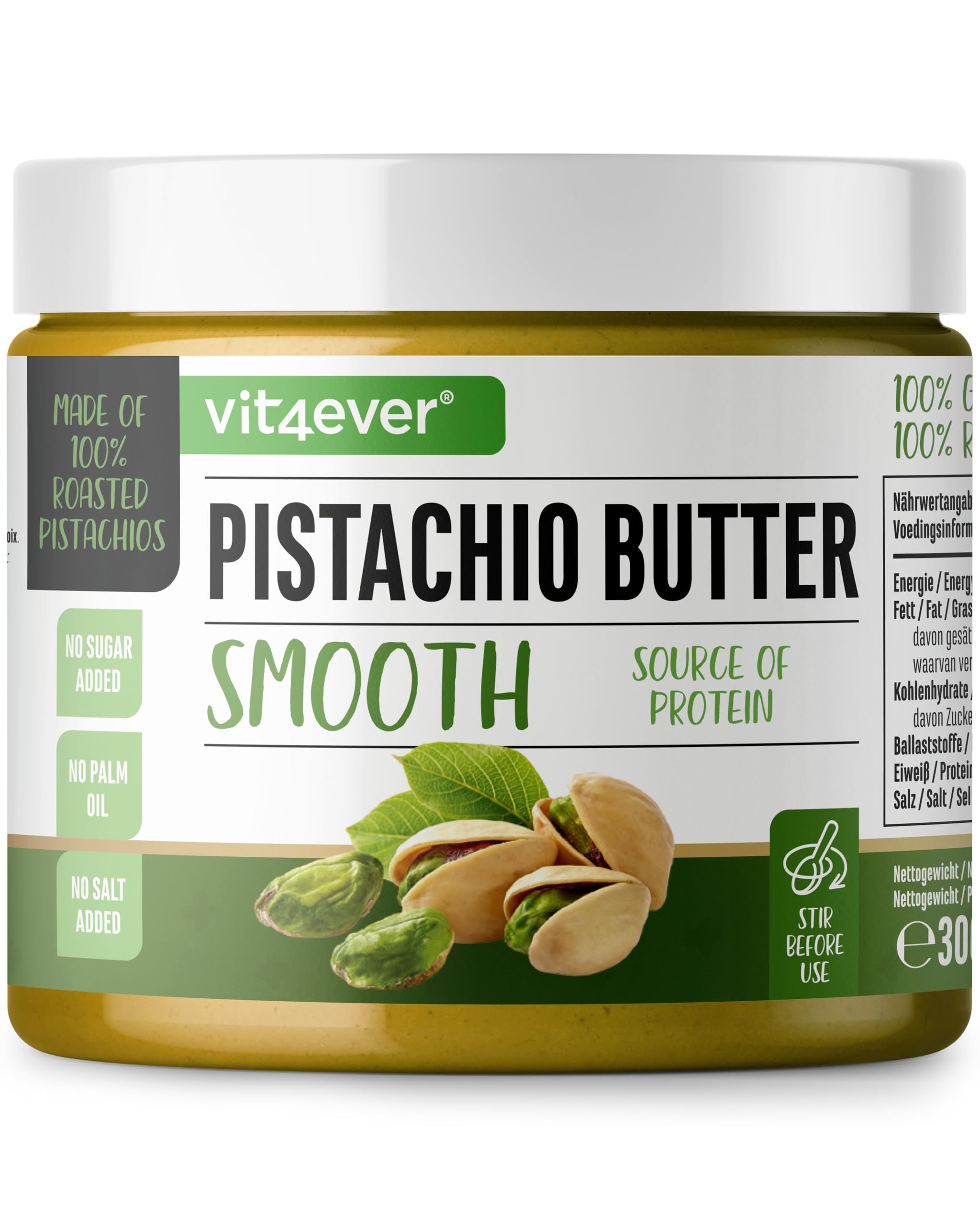 Mantequilla de pistacho 300g crema natural 100% pistachos sin sal vegano