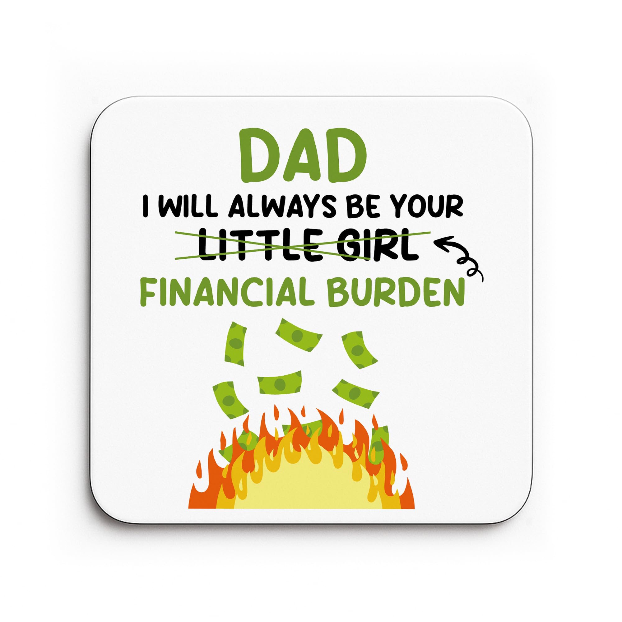 Red Ocean Funny Dad Coaster Gift From Daughter Novelty Father's Day Birthday Gift For Dad Joke Coffee Mug Coaster Present For Him Men Daddy From Daughter
