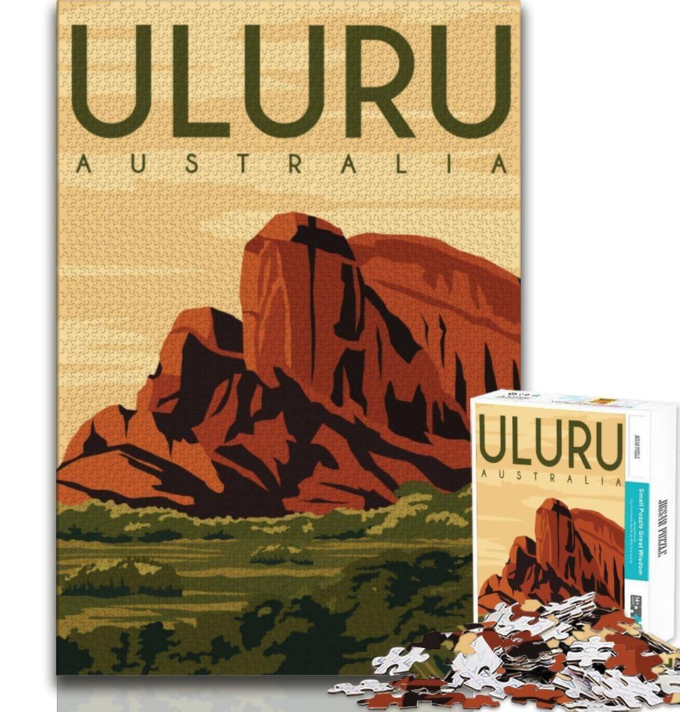 World Travel Poster 1000 Piece Jigsaw Puzzles for Teenagers,Challenging Game And Family Play with Fully Interlocking Randomly Shaped Pieces 38x26cm