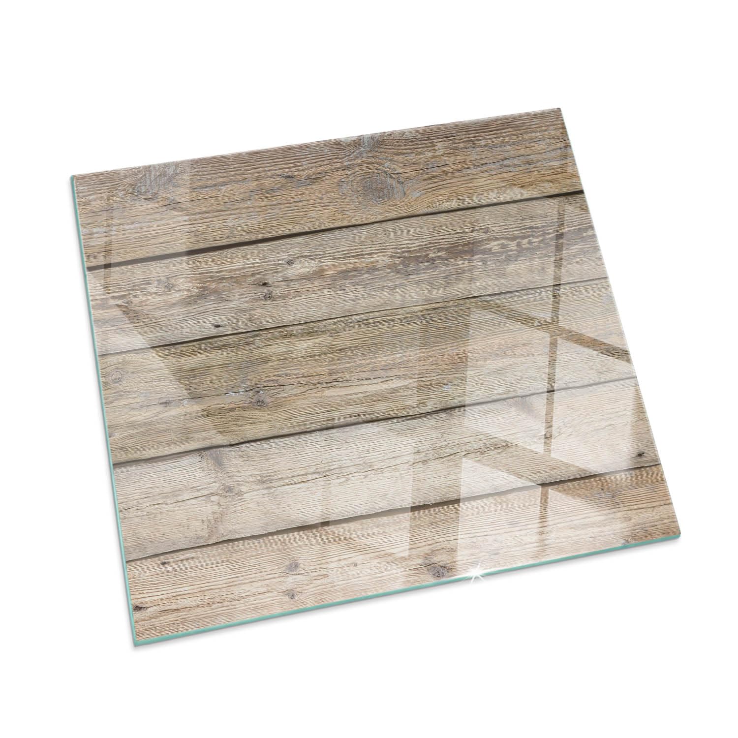 Piastra per camino e stufa 60x60 cm Protezione del Pavimento di Vetro Temperato Quadrato Resistente a Scintille Design Elegante Resistente alle Alte Temperature - Tavole di legno naturale