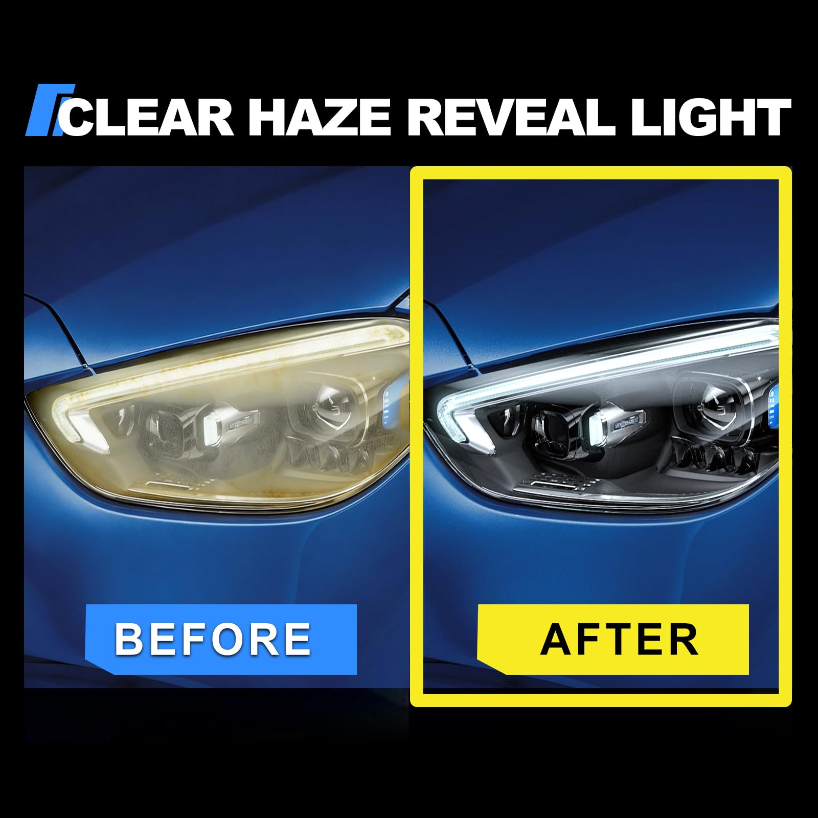 Advanced Car Headlight Restoration Kit: Erase Yellowing & Oxidation Restores Clarity with Long-Lasting UV & Ceramic Shield - Covers 4-5 Vehicle Headlight Treatments - 3