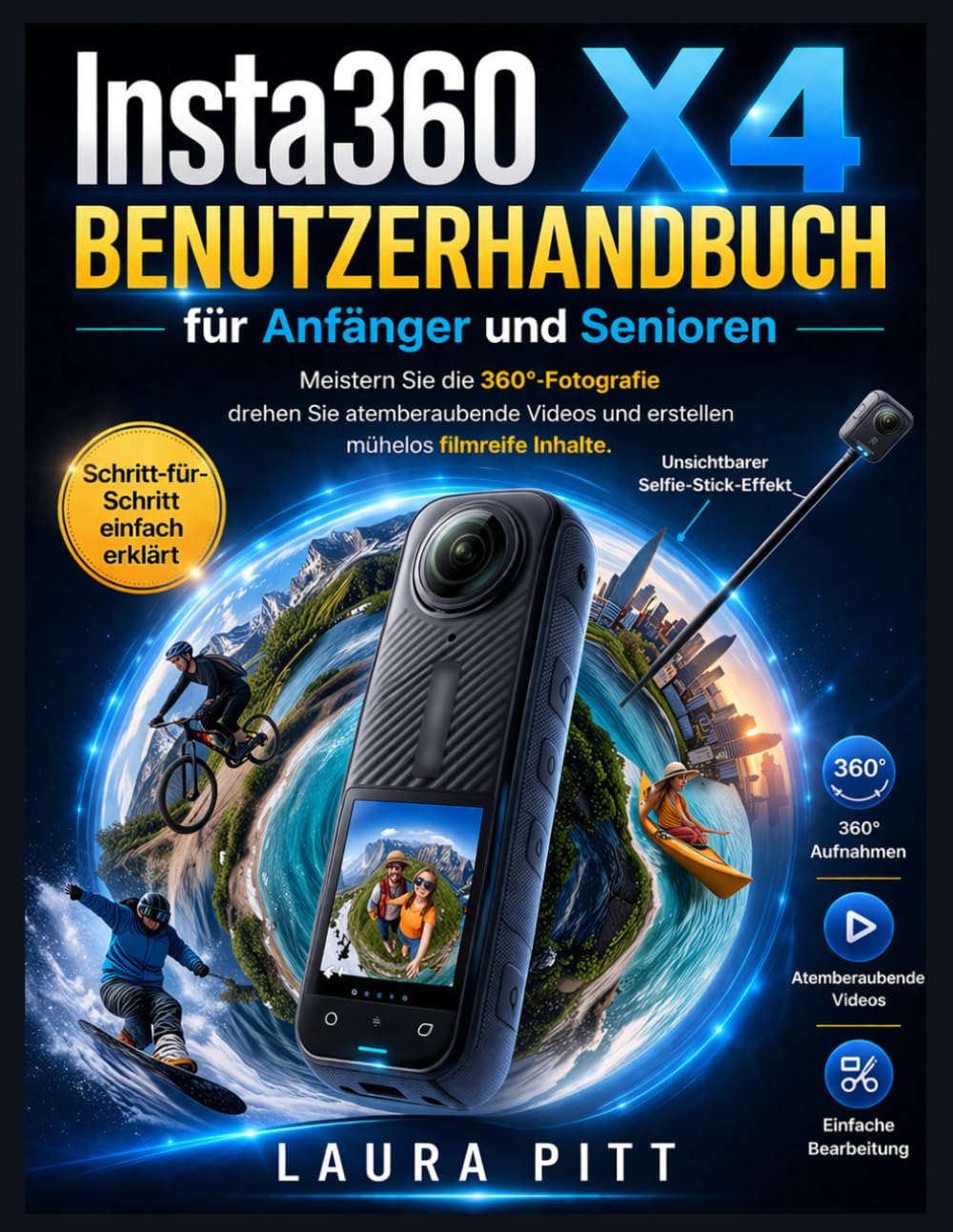 Insta360 X4 Benutzerhandbuch für Anfänger und Senioren: Meistern Sie die 360°-Fotografie, drehen Sie atemberaubende Videos und erstellen mühelos filmreife Inhalte.