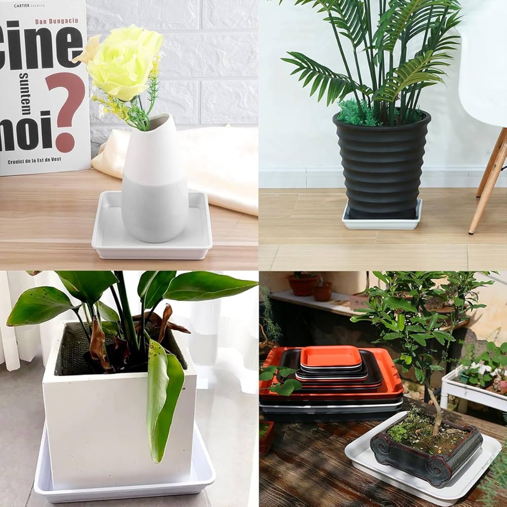 T4U Vaso Per Pianta Grassa Vaso Di Piante Con Vassoio Di Grigio 6CM - Foto 9