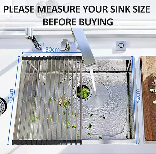 Miniatura 6 de Ahyuan Escurridor de platos enrollable multiusos para cocina, escurridor de platos, escurridor portátil para fregadero de cocina, accesorios de RV