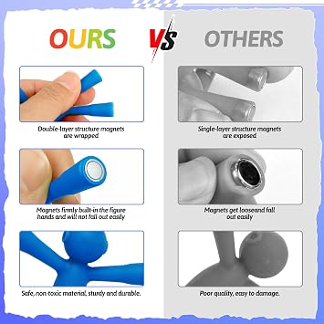 laleay Magnetic Toys,People Figures for Kids, Adults Kids Gifts, Magnetic Men for Teens Gifts, Stocking Stuffers ,Sensory Toys 6pcs (Six Colors)
