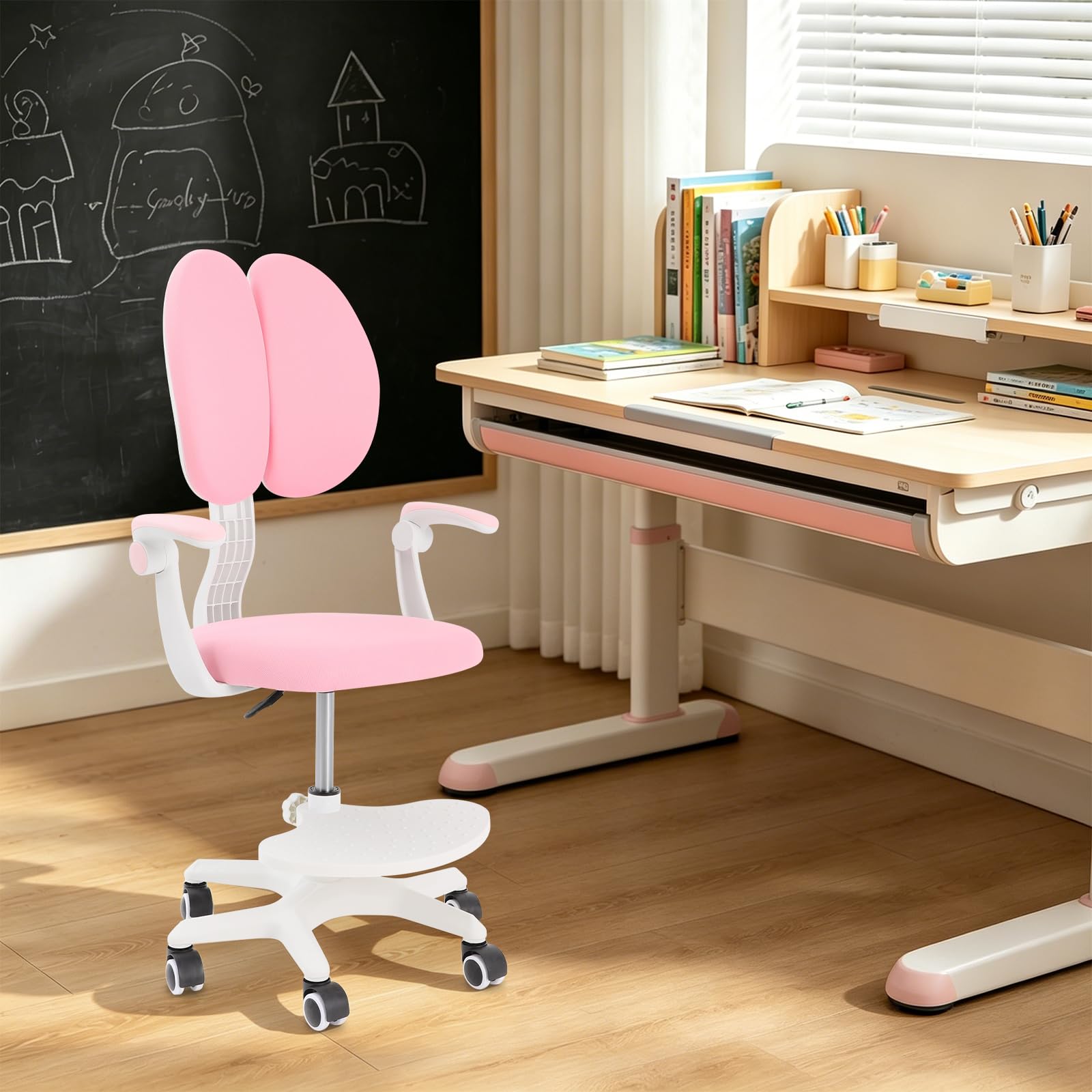 Dziecięce krzesło biurowe, ergonomiczne, z regulacją wysokości, z