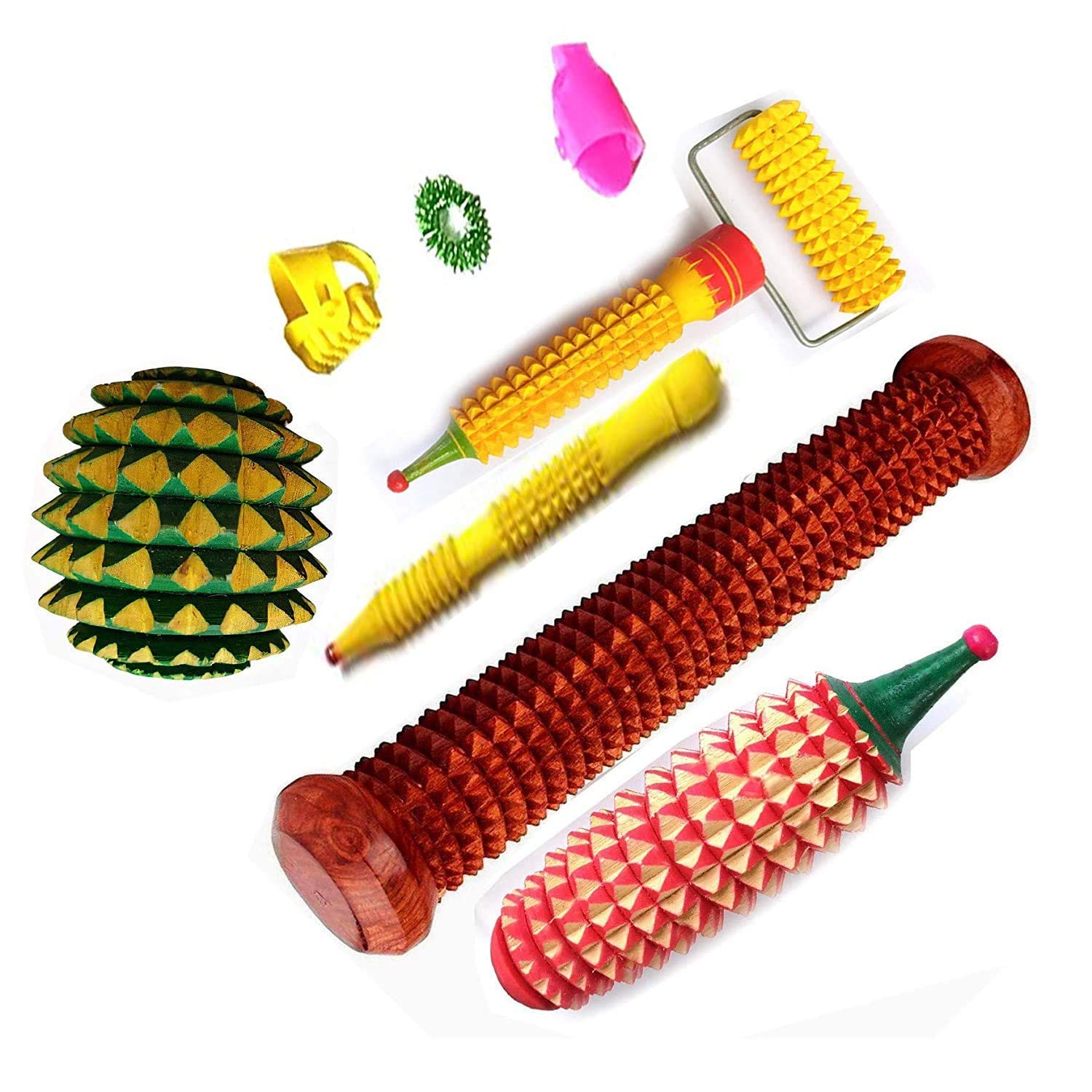 Chaithanya Orthopaedics Accupressure Tools Wooden Foot&Hands Massager Roller Stress Relief Combo Kit (Multi) With Accupressure Wooden Tools//Wooden Foot Massager Roller Kit All In One (B092J3SVYF) Amazon Price History, Amazon Price Tracker