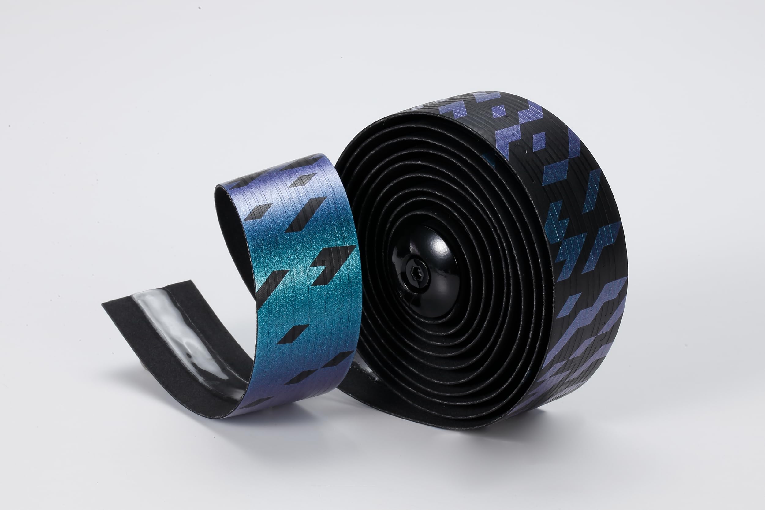 BBB Cycling Nanoribbon Gel Lenkerband – Rutschfestes Rennrad Lenkerband mit Nano-Struktur & Gel-Polsterung – Vibrationsdämpfend, Komfortabel & Langlebig – Inkl. Endstopfen - BHT-19 Schwarz/Blau