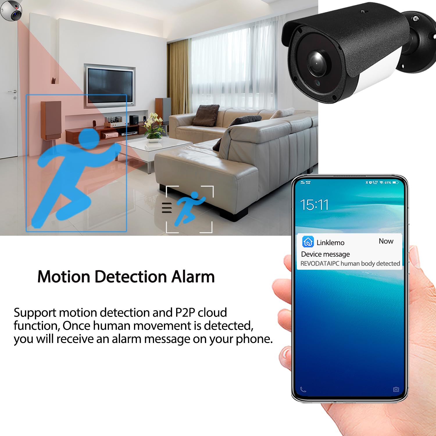 5MP POE IP Camera, 5 Megapixels Security Camera Outdoor With 2-Way