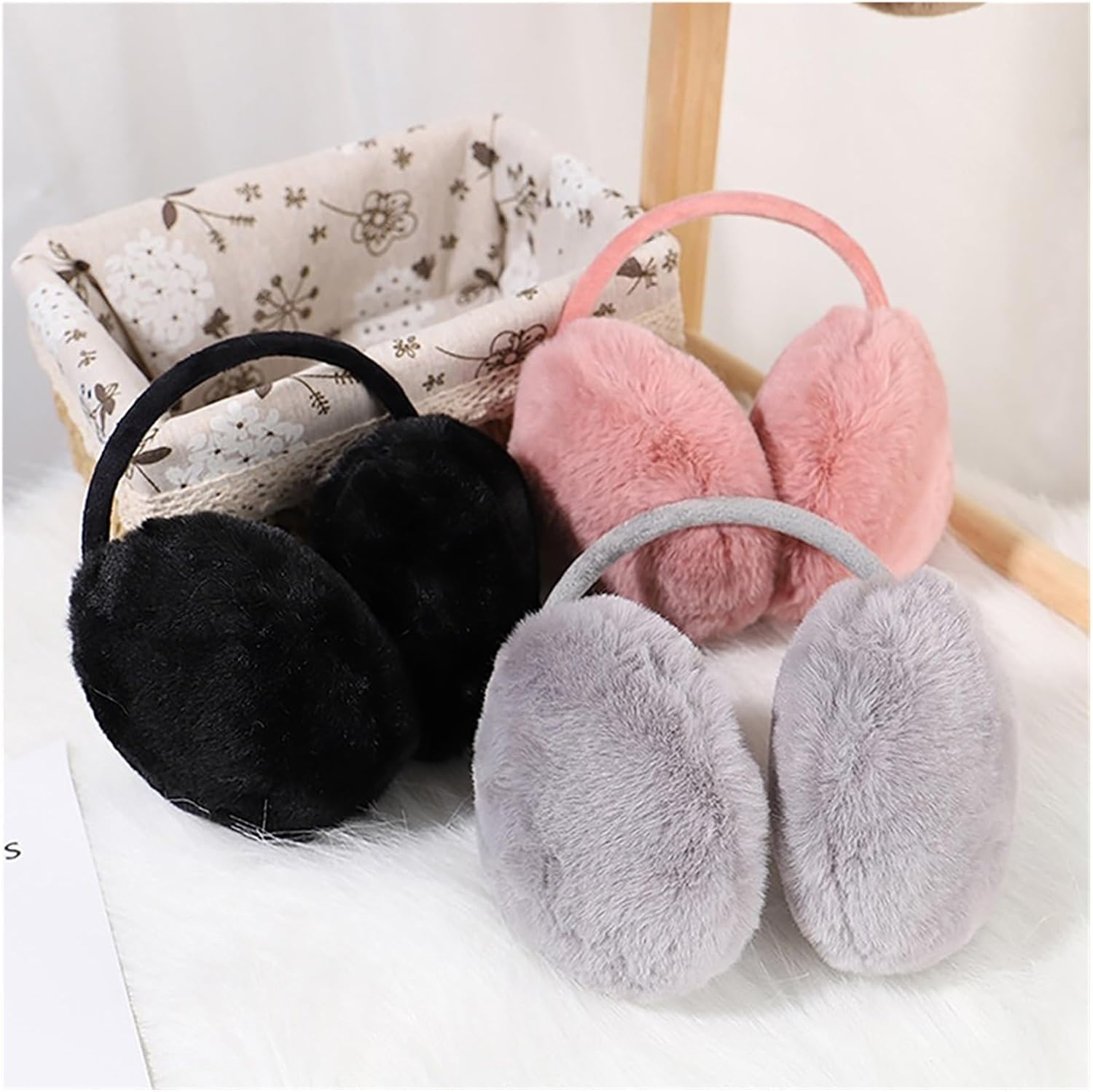 Compatible For Portable Folding Winter Warm Earmuffs Fashion Color Earflap Outdoor Cold Protection Soft Plush Ear Warmer