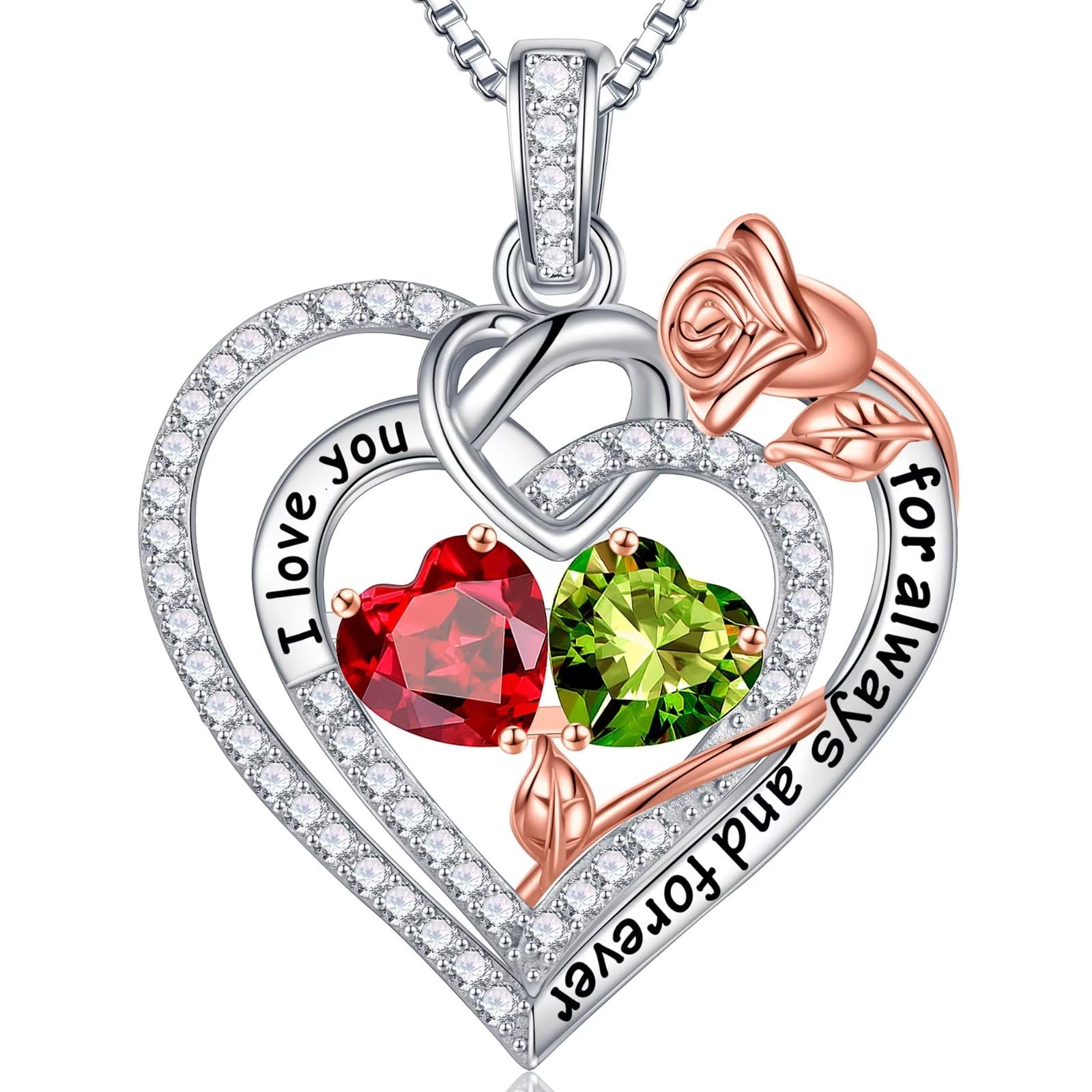 Iefil Rose Heart Necklace