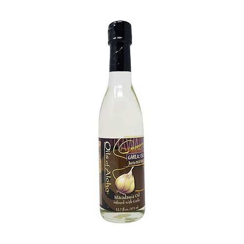 Aceites de ajo Aloha Isla Nueces de Macadamia Nut Oil Infused Roasted Ajo12.7onzas