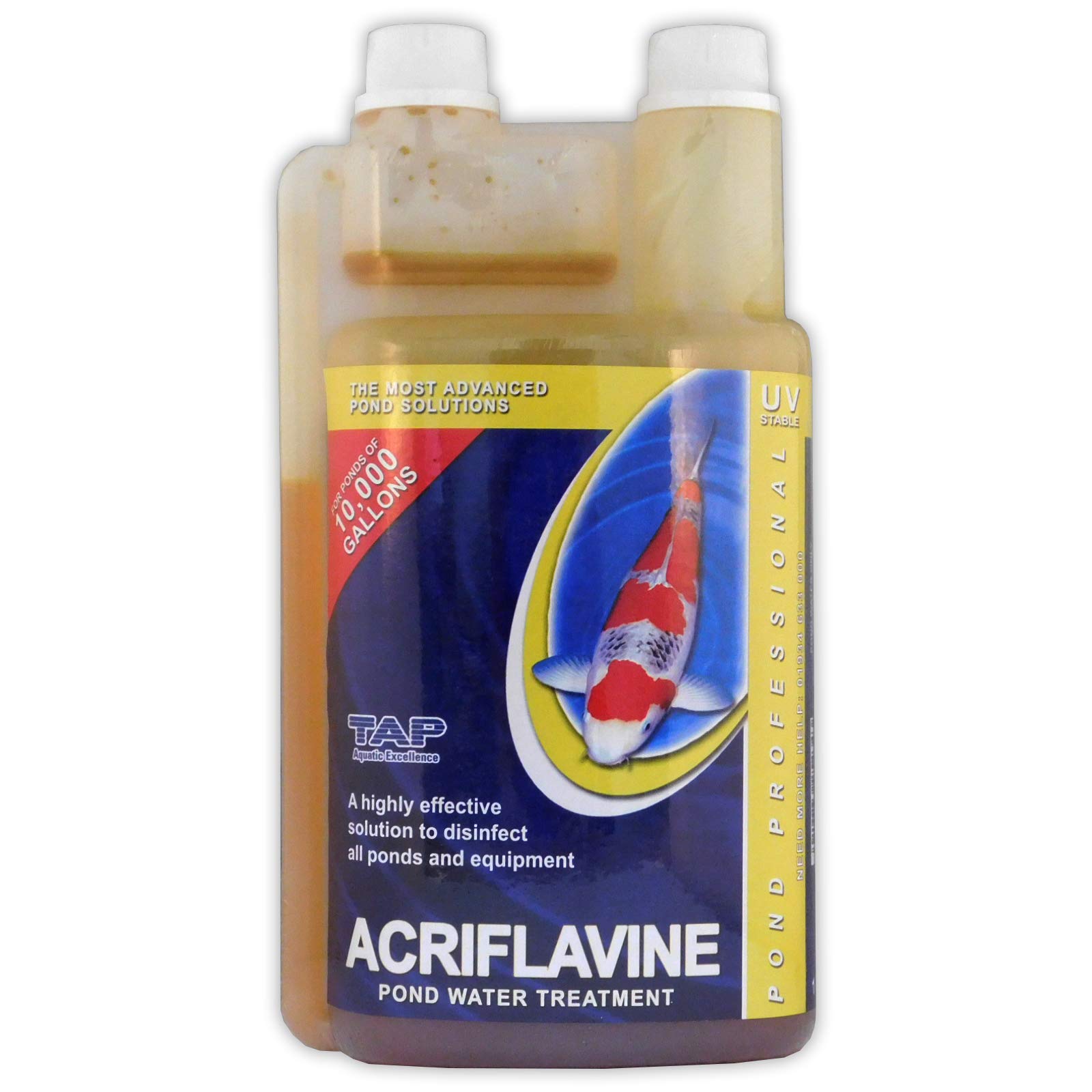 TAP Pond Professional Acriflavine 500ml – Anti-Bacterial Pond Treatment for Flukes, Parasites & Harmful Bacteria – Garden Pond Water Solution