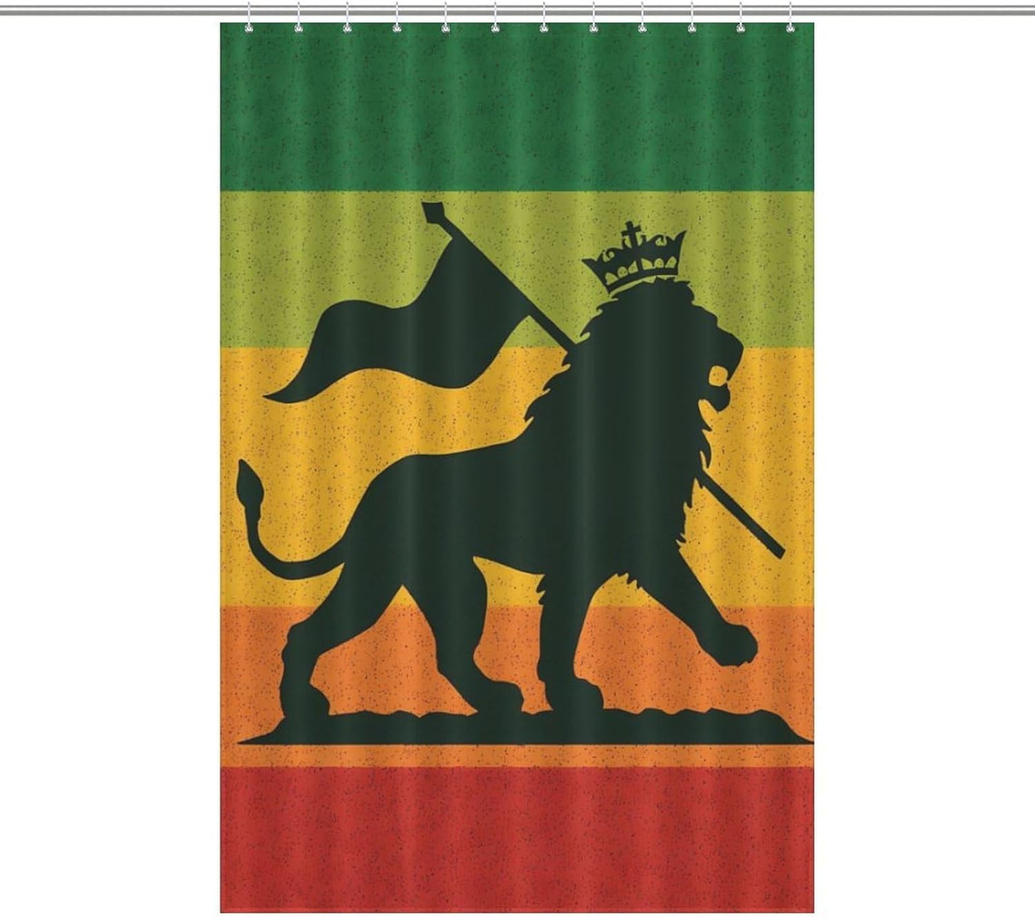 Rastafarian Lion Reggae Music Shower Curtain 46.85x70.87Inch（119x180cm） Polyester Bath Curtain Shower Curtains Printed Decorative