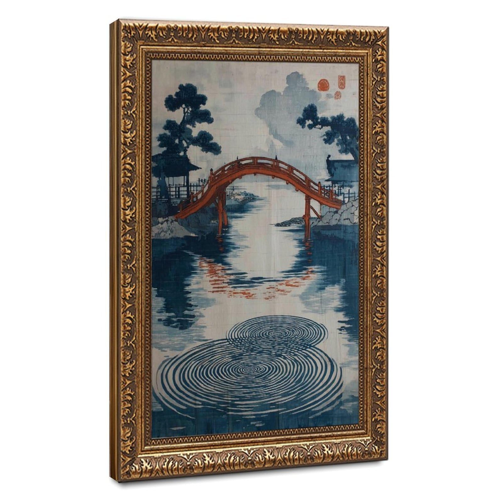 Bareronor Japanese Bridge (3) Canvas Poster Bedroom Decor Landscape Office Room Decor Gift 24" L X 36" W