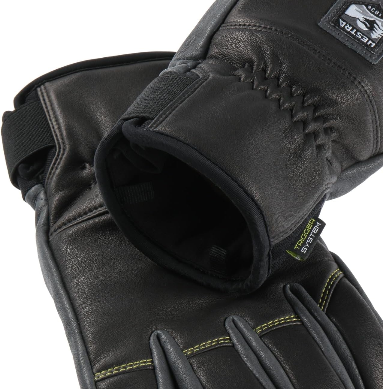 Hestra Omni Trigger 5 Finger Leather Ski Gloves for Men/Women with Closure in Autumn/Winter
