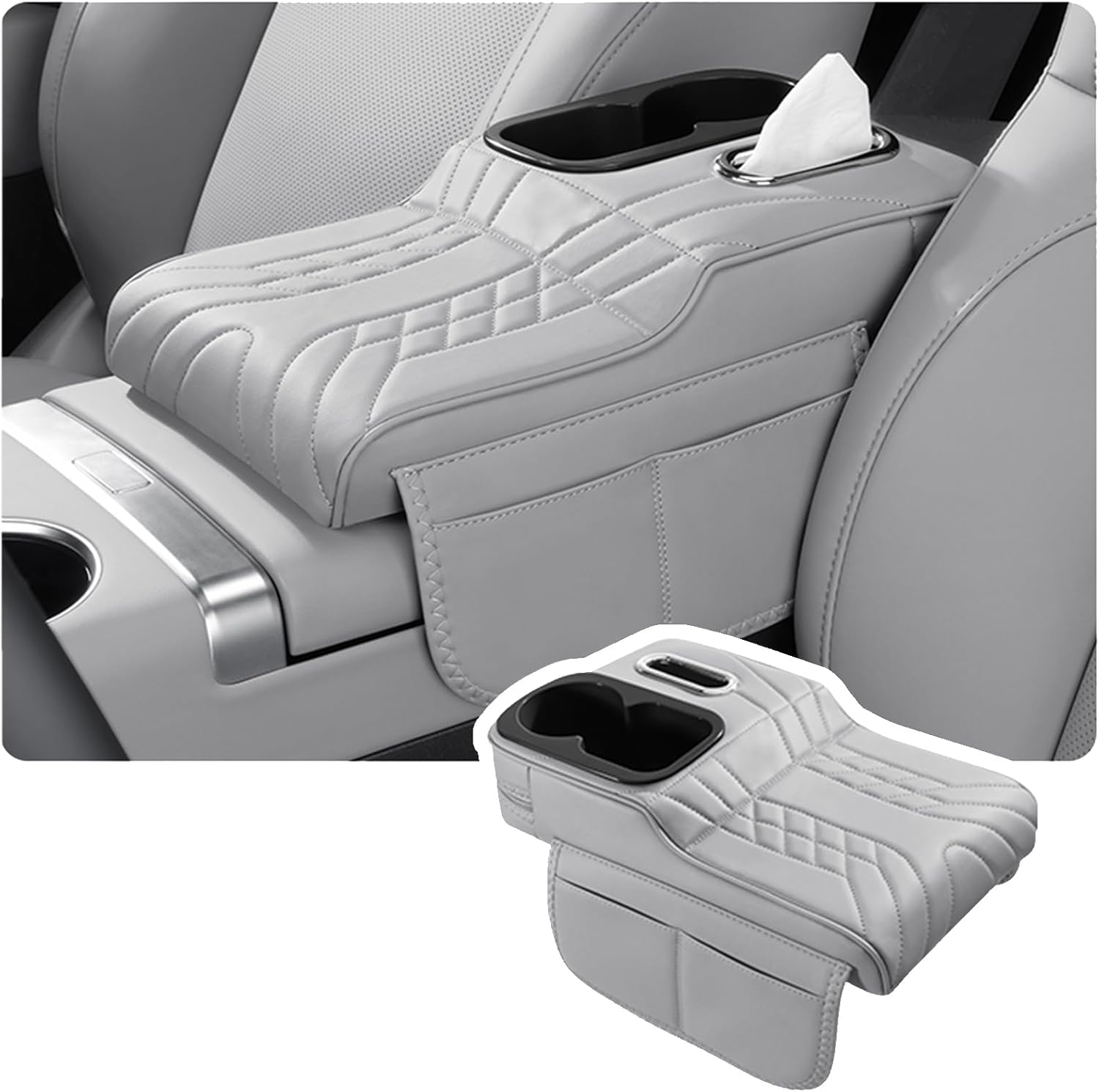 Car Armrest Cover for BMW M440i 2020 2021 2022 2023 2024 2025 2026, Center Console Cover Mat Armrest Seat Box Cover Cushion Console Pad Interior Accessories,A