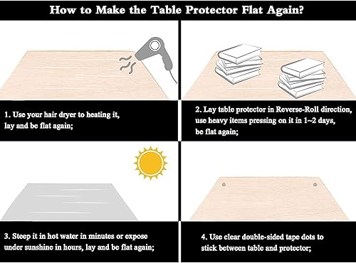 Miniatura 7 de YYHJ Protector de mantel de varios tamaños, PVC transparente rectangular de plástico, mantel de aceite, fácil de limpiar, impermeable, lavable, para