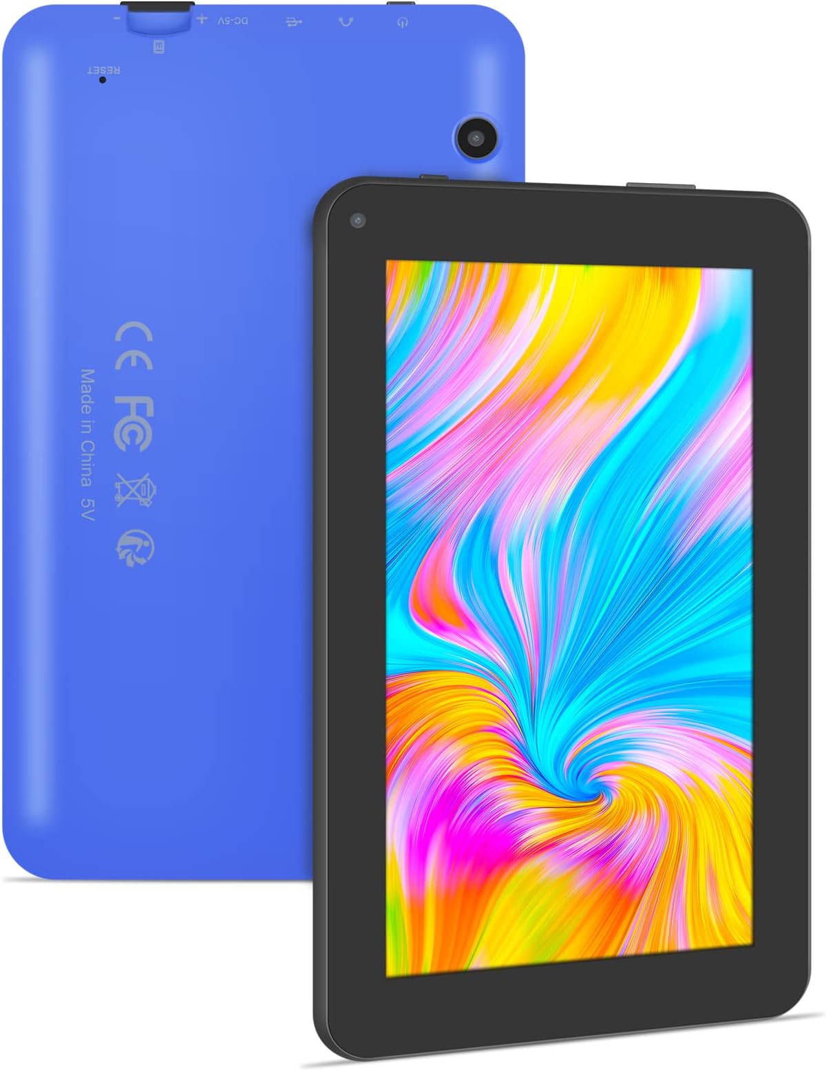 7 Inches Tablet PC - Android 6.0 Quad Core, 1024 x 600 Screen, 2.0MP 0.3MP Dual Camera, 1GB RAM 16GB ROM, 2800mAh, WiFi, Bluetooth,Blue