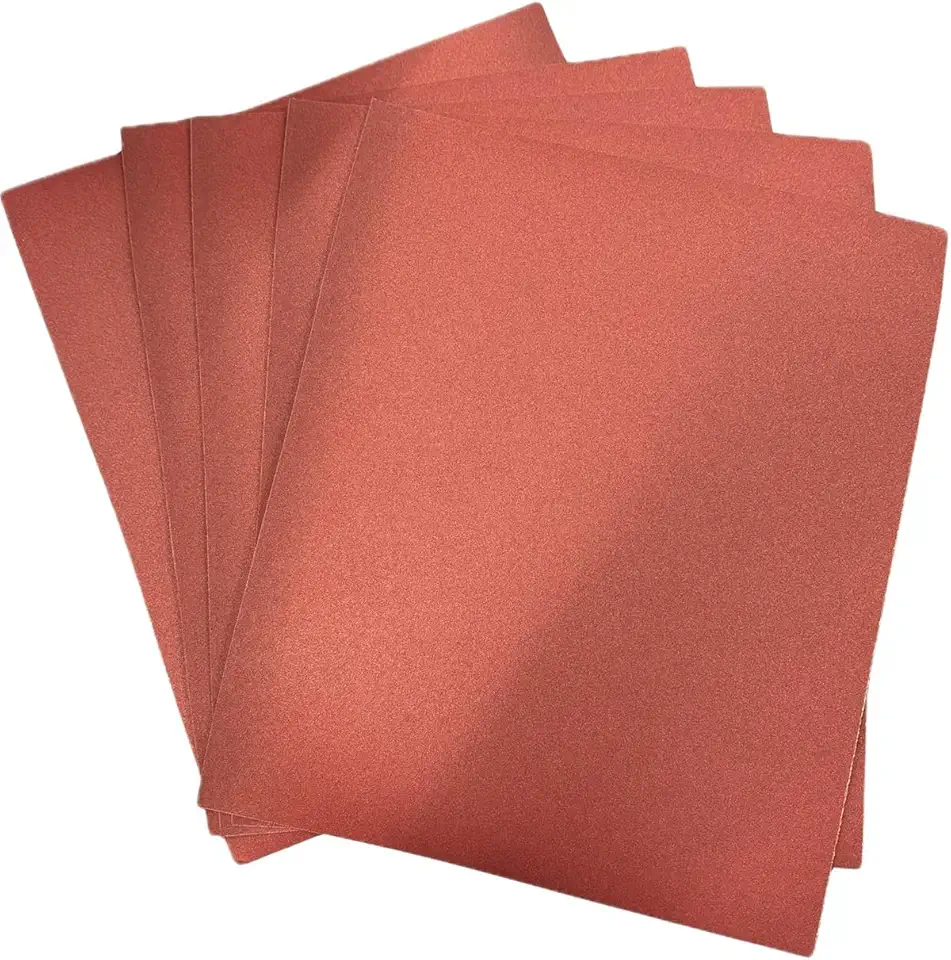 Folha de Lixa Grão 220 – Kit com 5 Folhas 22,5×27,5 cm – Acabamento Fino para Madeira, Massa, Gesso, Pintura e Reparos Rápidos