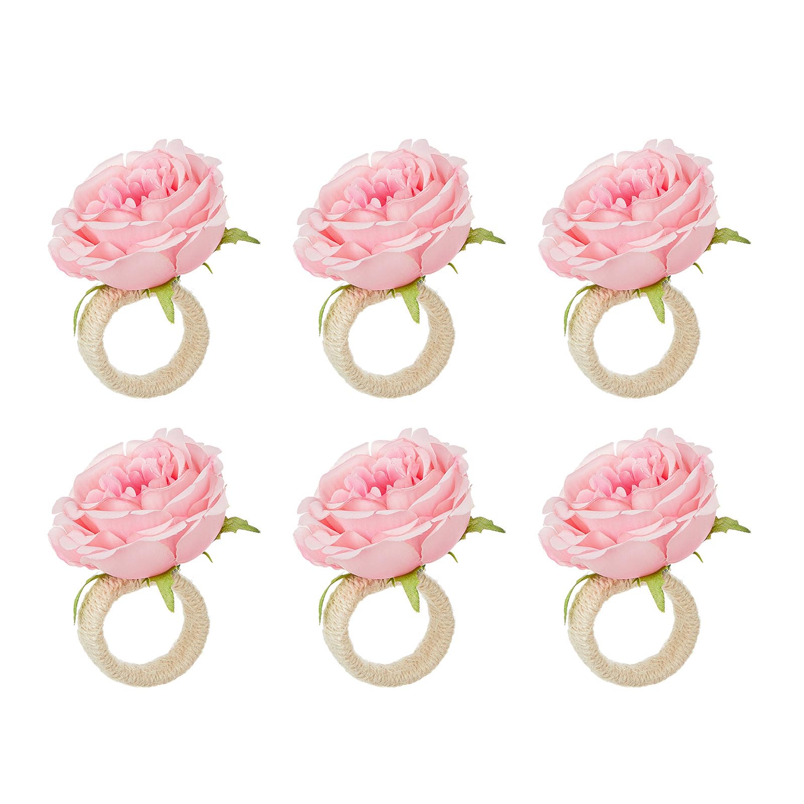 Of 6 Elegant Napkin Rings Artificial Flower Shape Napkin Holder Elegant Table Adornment for Banquets and Gatherings Artificial Flower Rings