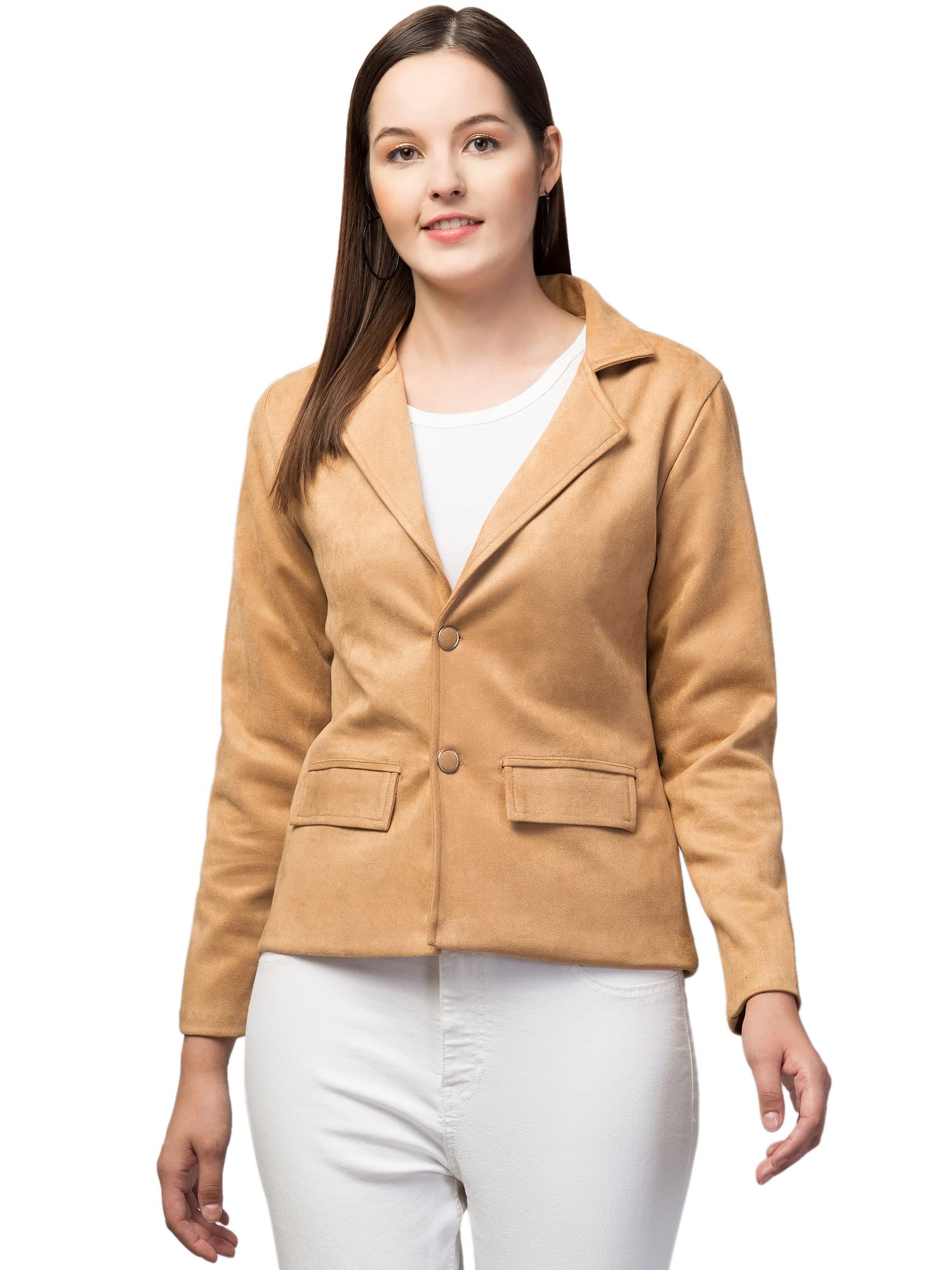 jangid fashion Jangid fashionE Blazer Coat for Women | Single Breasted Suede Solid Full Sleeve Formal Blazers Coat for Women | Women Jacket-picture-35
