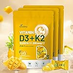 Vitamin D3 K2 Gummies, D3 10000 IU & MK7-200 mcg, 2 in 1 Vitamins D & K Complex | Vitamina D3 con K2 | Supports Calcium Absorption, Bone, Immune, & Heart Health, Easy to Carry and use (180 Gummies)