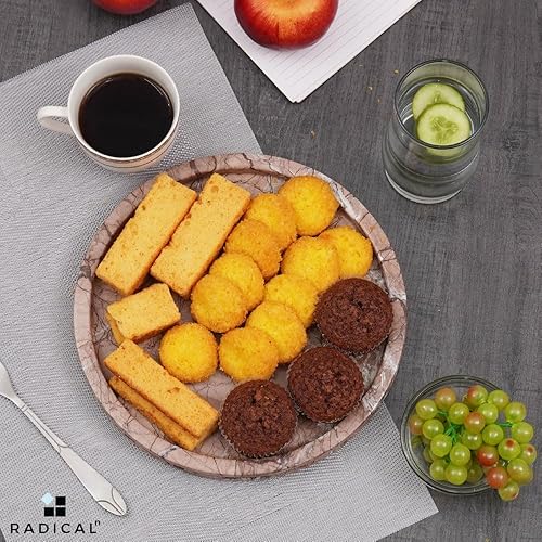 Miniatura 3 de Radicaln Bandeja de mármol negra de 10 pulgadas hecha a mano para joyería redonda para decoración del hogar, bandeja decorativa organizadora de