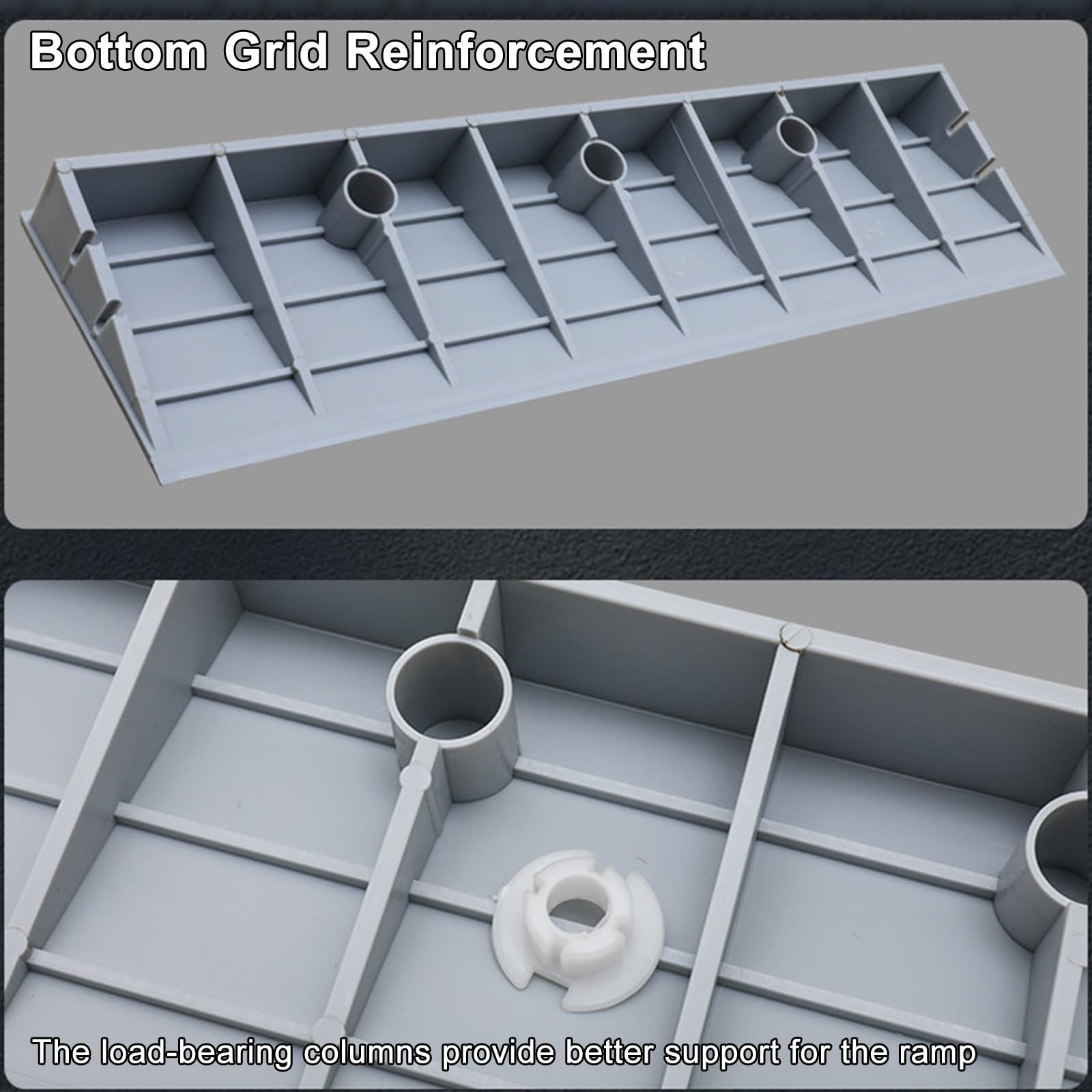 Rampe per Auto Rampe di Carico, Superficie Antiscivolo, Capacità di Carico di 1500 kg, per Banchine di Carico Biciclette Veicoli Sedie a Rotelle(Gray,50x38x15cm/20x15x5.9in)