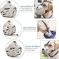 Vista 6 de Petyouyou - Bozal para perro grande para dejar de morder la boca, hornear, comer rocas para cachorros de tamaño mediano, extrapequeño, raza pastor