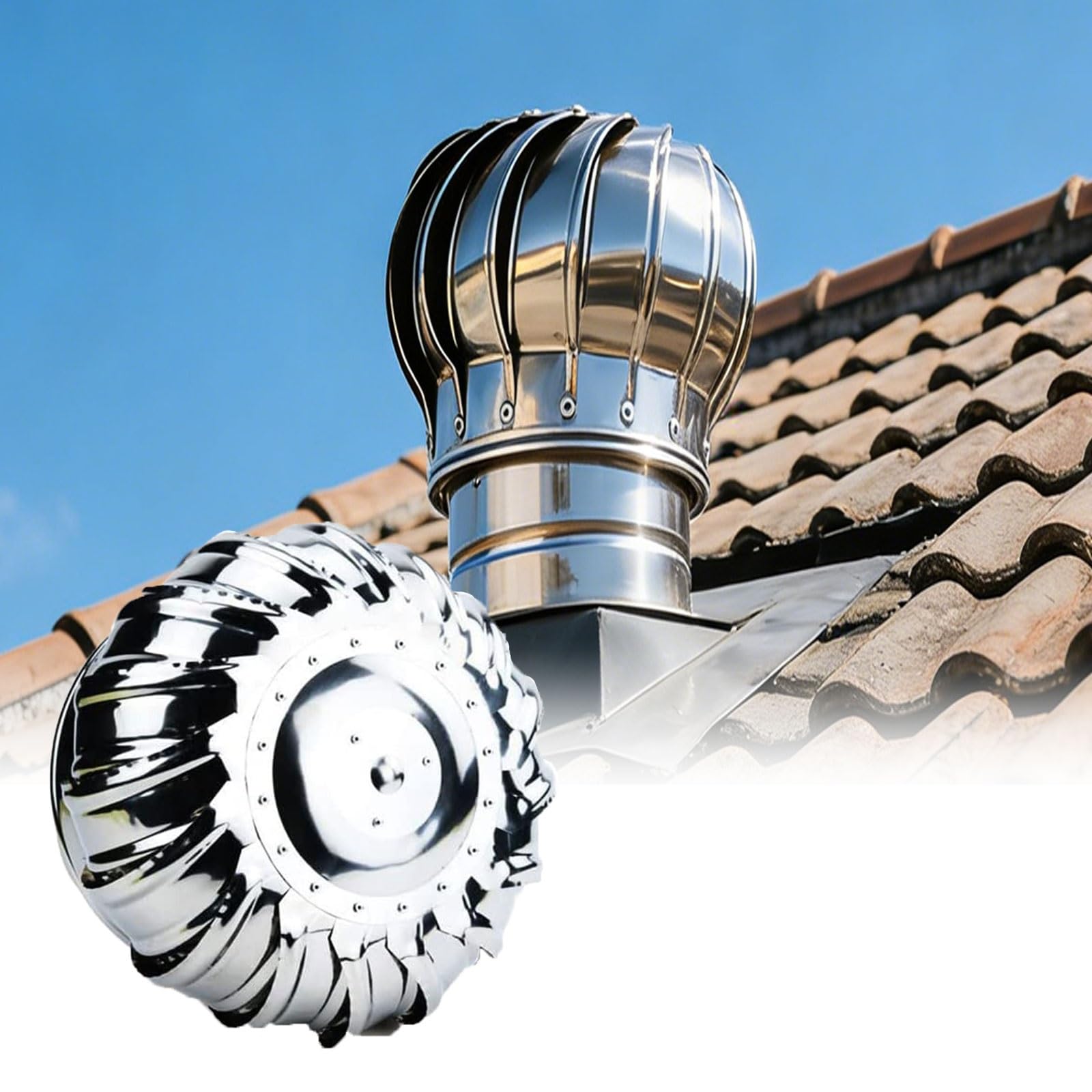 Ventilateur de toit à turbine 500mm en acier inoxydable 304 pour grenier et garage