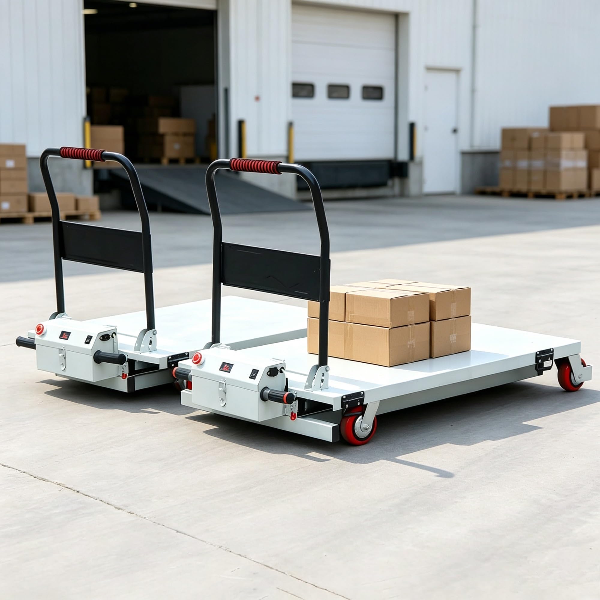 Elektrischer Hubwagen Industrie, Hydraulischer Hubtischwagen 300kg | Plattformwagen Transportkarre, Elektrische Sackkarre Für Lager Garage Materialfluss(140x75cm)