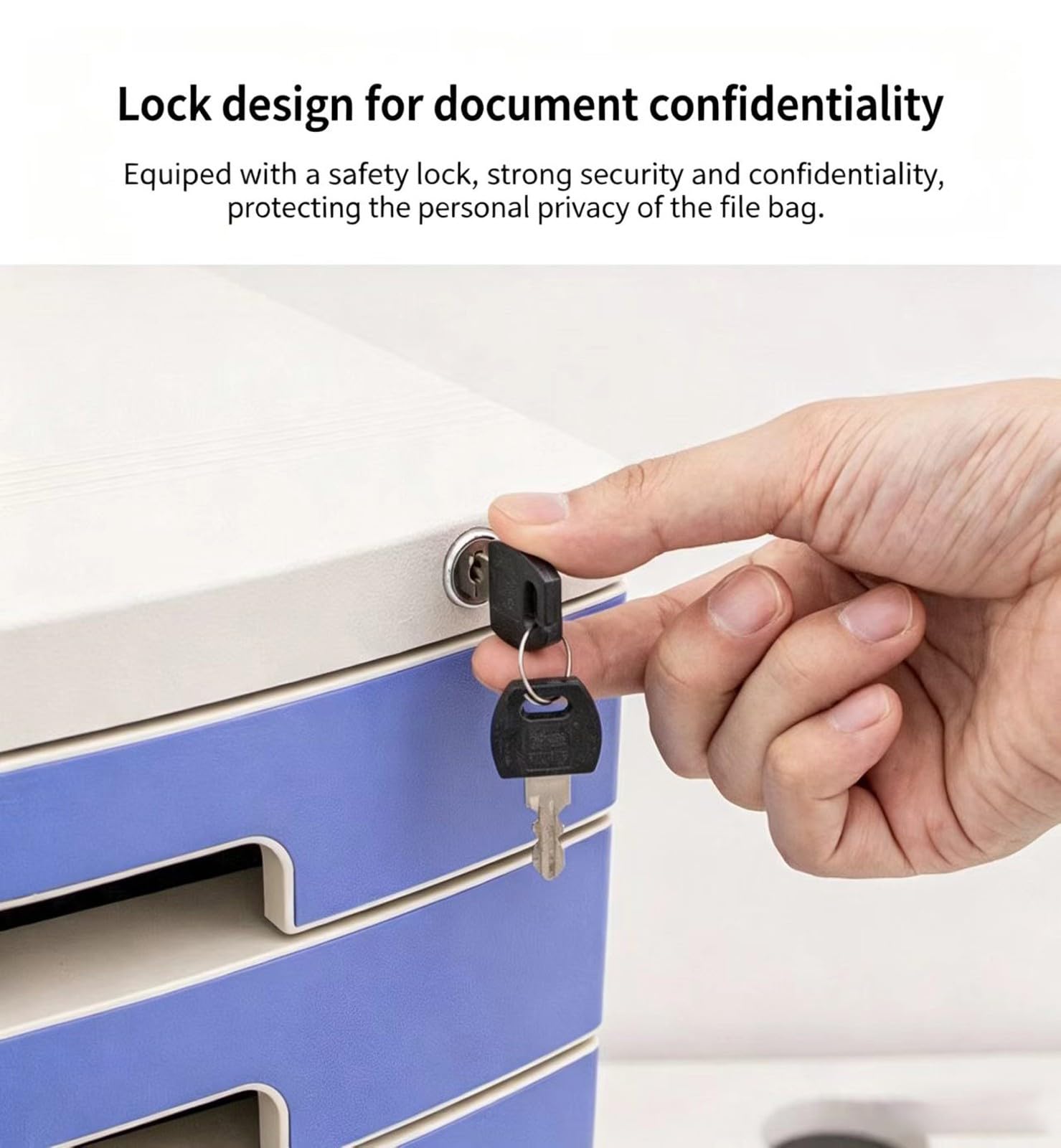 Organizzatore Documenti Scrivania a 2-14 Livelli con Serratura, Cassetto Portadocumenti Sicuro con Serratura a Chiave e Indice per Etichette per Carta/Materiale A4(Large (4 Layers))