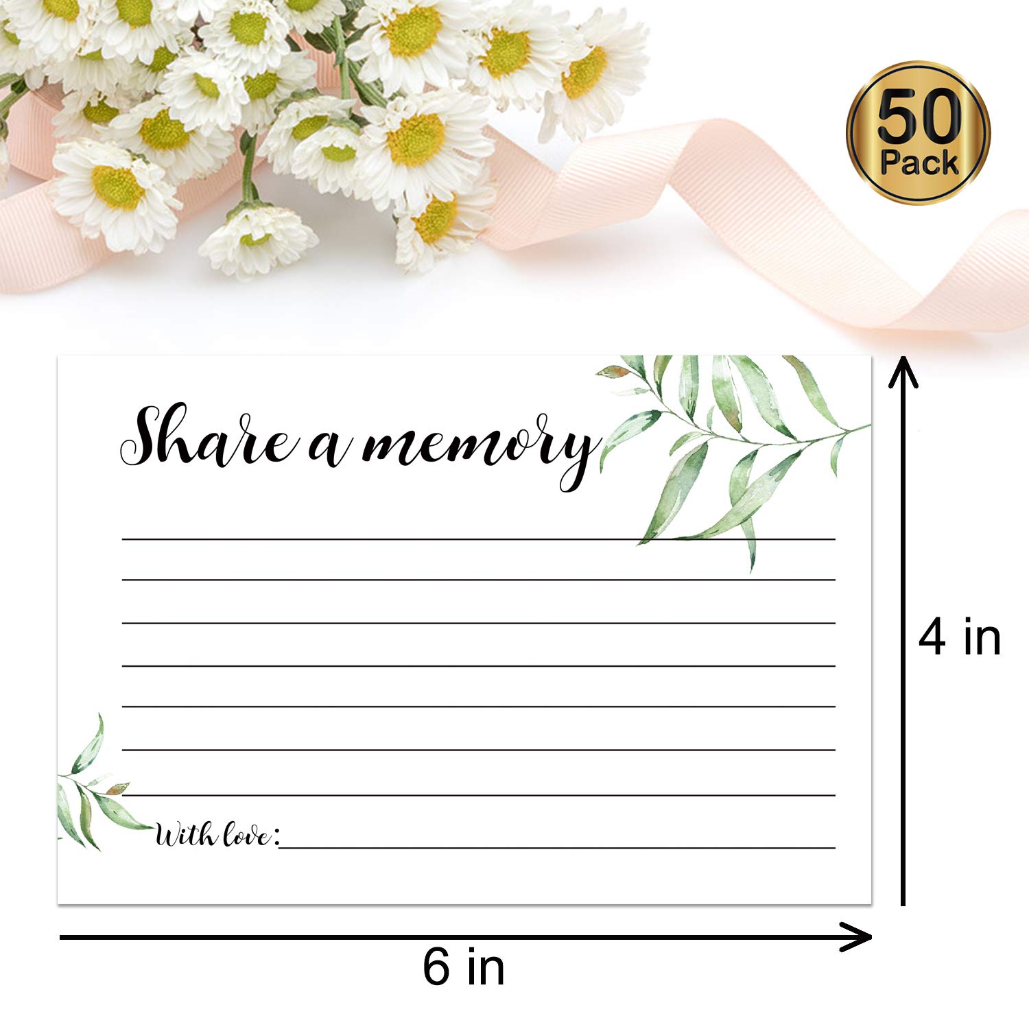 Amazon.com: Giftideaworkshop 100 Greenery Share A Memory Cards for  Celebration of Life Birthday Anniversary Memorial Funeral Graduation Bridal  Shower Game, Guest Book Ideas, and Alternatives.4x6 Inches : Home & Kitchen