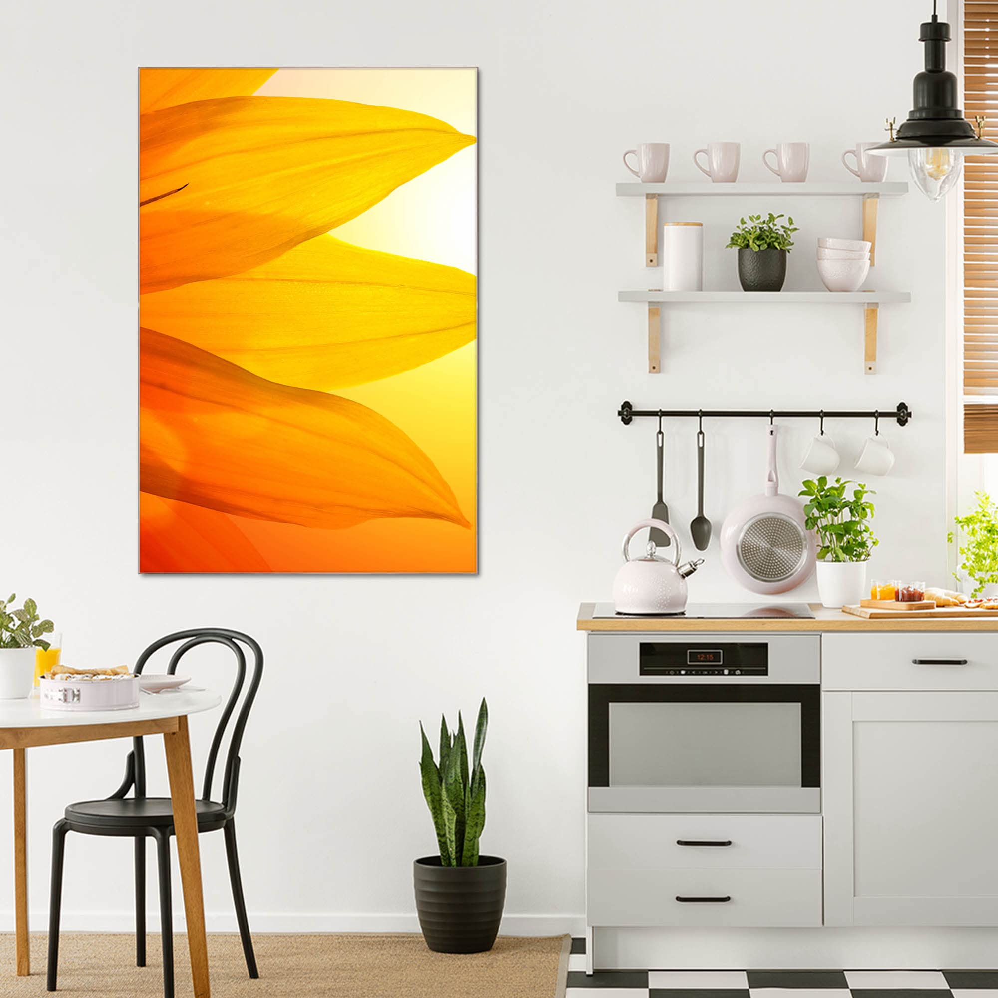 banjado Magnettafel aus Glas 40x60, Blumenmotiv, beschreibbar