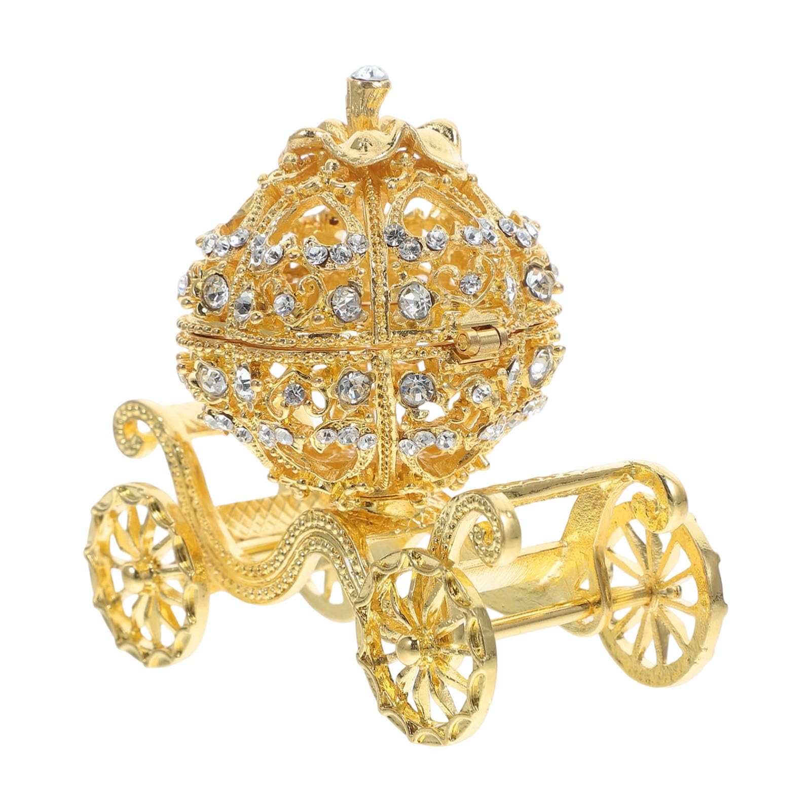 Lerpwige Artistic European Styles Halloween Jewelry Organizers Carriages Decors With Sturdy Metal Plating For Rings Holder And Display Artistic Jewelry Holder Decors