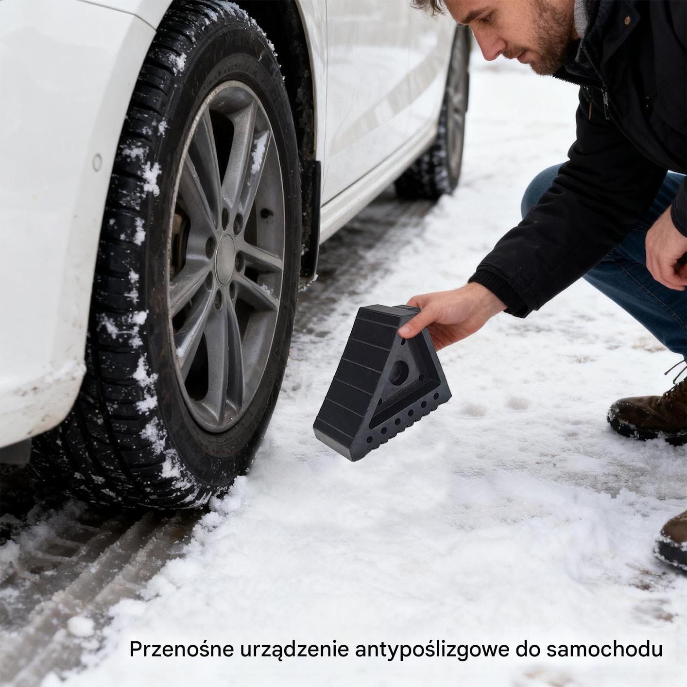 Kliny Podkołowe Gumowe Antypoślizgowe Blokady | Wytrzymałe Kliny Podkołowe dla Ciężarówek Przyczep Kamperów Bagażnika Skrzynek na Narzędzia Zewnętrznych