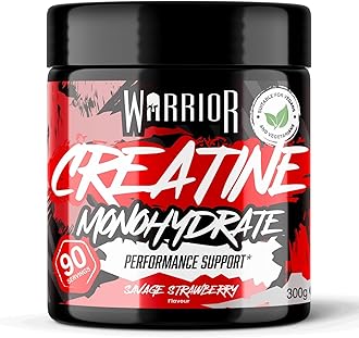 Warrior Creatine Monohydrate Powder 300g (60 Servings) – Pure Micronised Creatine Powder Supplement for Men & Women, Pre & Post Workout Strength, Muscle Growth & Recovery, Vegan – Savage Strawberry