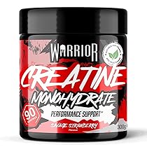 Creatina monoidrato in polvere Warrior da 300 g – Nutrizione micronizzata – Migliora le prestazioni e il recupero (disponibile in compresse, non caramelle gommose) – Dose da 5 g (Fragola Selvaggia)