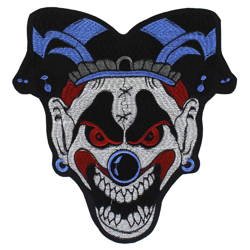 Retro Clown Funny Patches Embroidery Iron on Punk Jack Back Badges Applique Backpack Decorated Clothes Sticker 1 Piece (C)