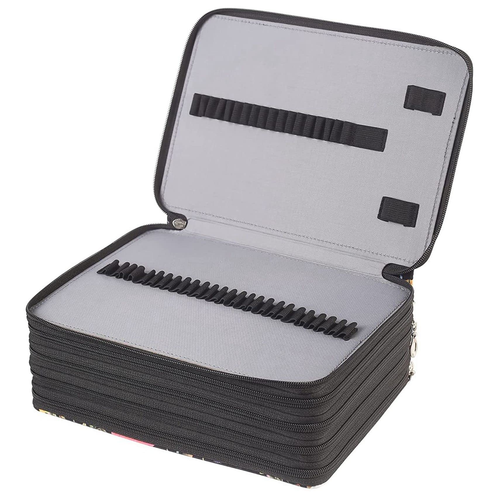 2X Organisateur de Trousse à Crayons de Couleur 250 Fentes avec Sac de Porte-Stylo de Grande Capacité à Fermeture éclair pour étudiant Ou Artiste A