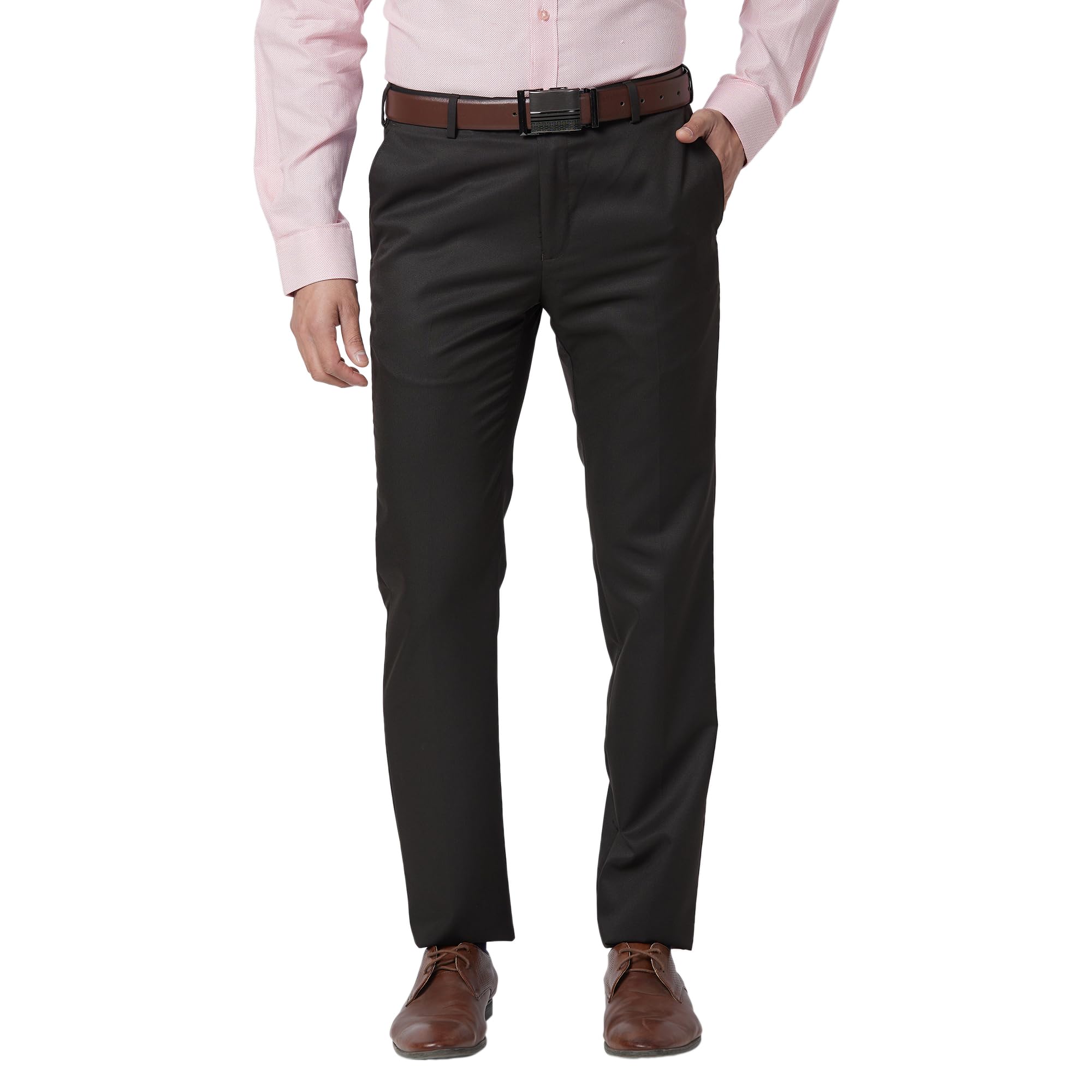 raymond Slim Fit Poly Viscose Blend Structure Pattern Flat Front Formal Trouser-picture-32