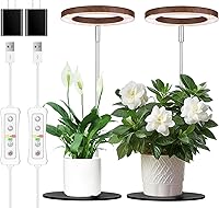 Vista 7 de Luz de cultivo de plantas para plantas de interior, mini luz LED de bambú para cultivo, altura ajustable, temporizador automático con 8/12/16 horas