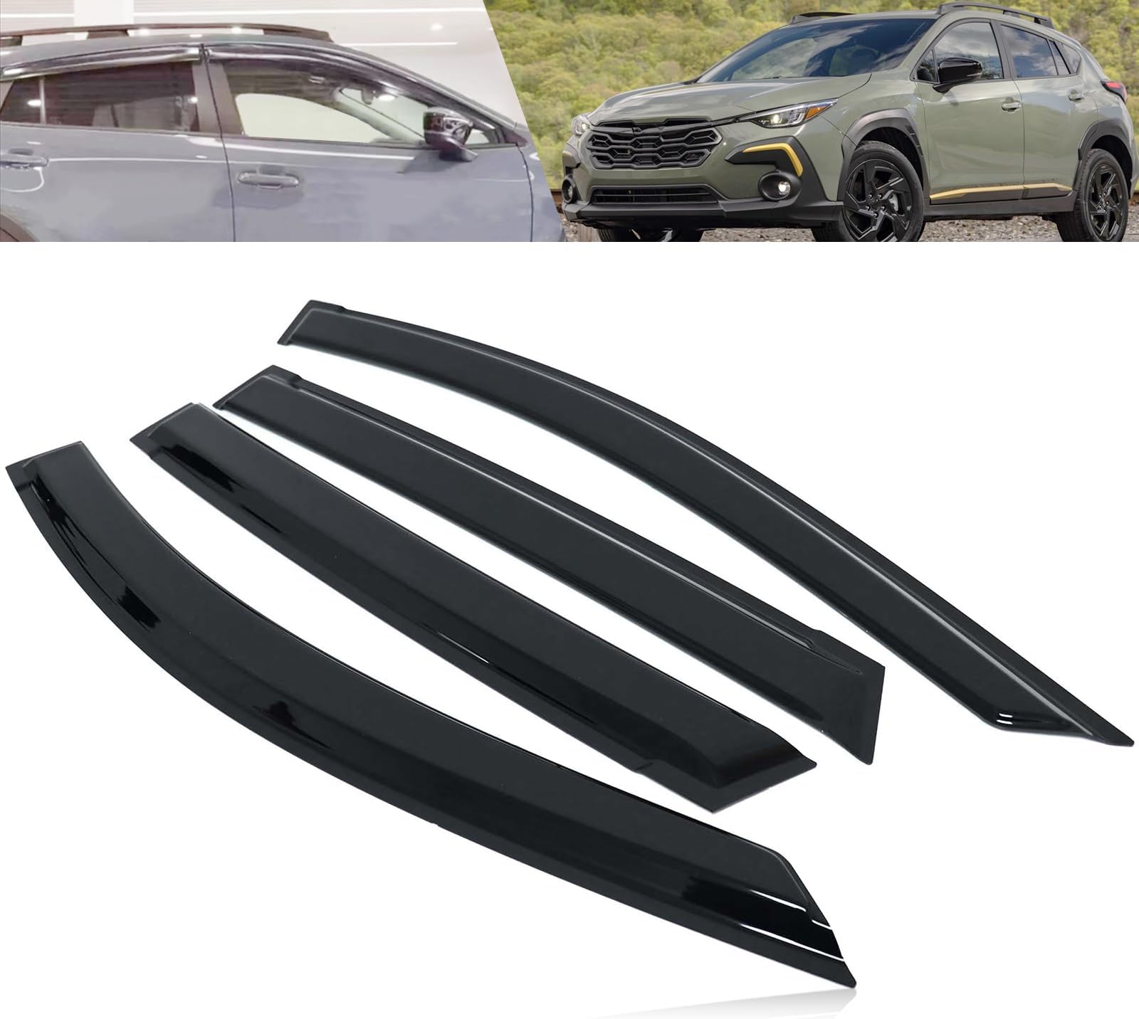 MOFANS Black Window Visor Vent Fit for Subaru Crosstrek