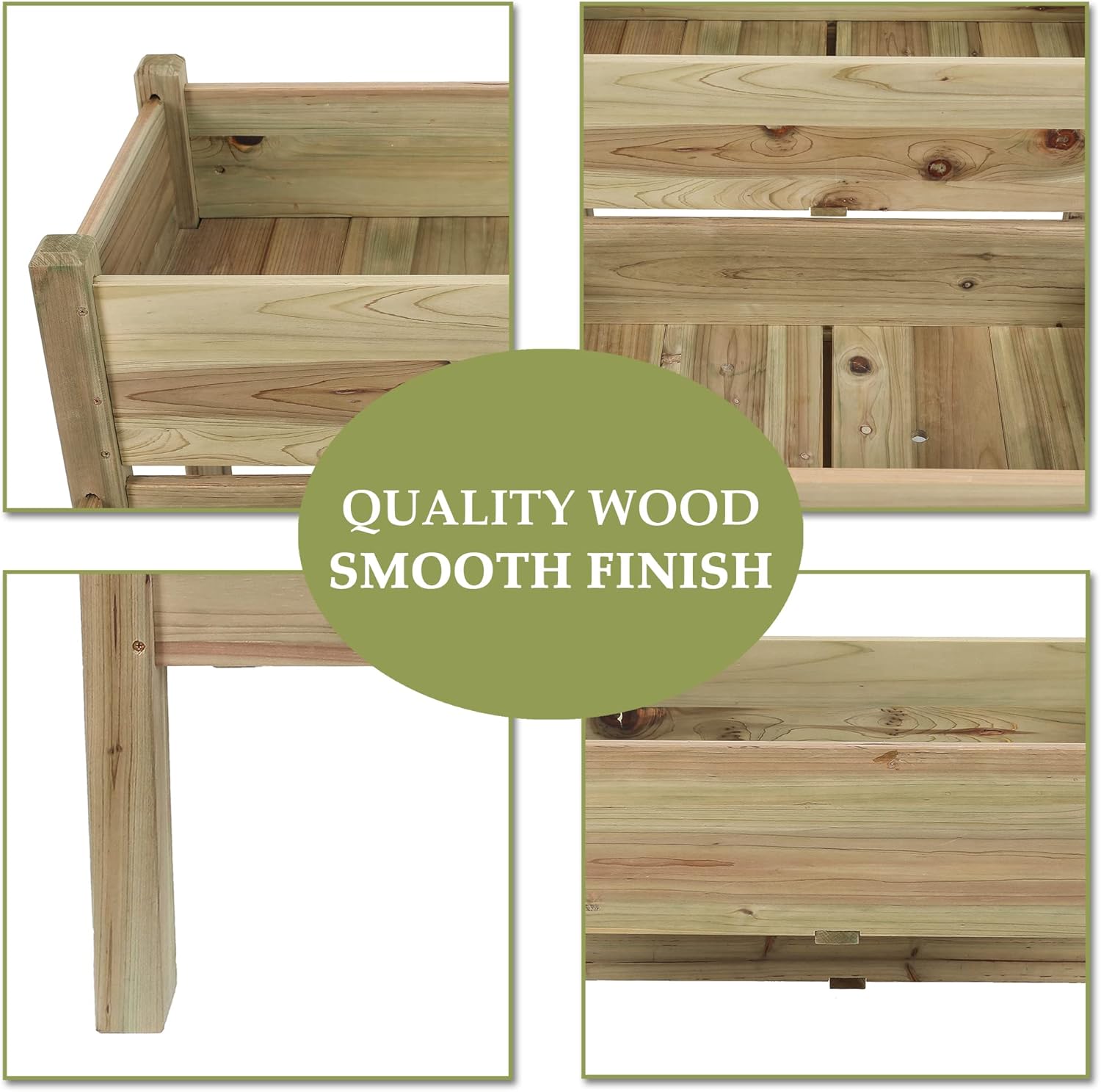 LuxenHome Wood Two Tier Raised Garden Bed