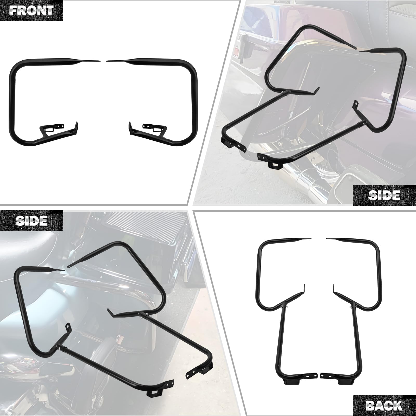 Satteltaschenschutz-Halterungs-Kits für Harley Touring Road King Electra Glide Ultra Classic 1997–2008 Road Glide 1998–2008 Street Glide FLHX 2006–2008 schwarz
