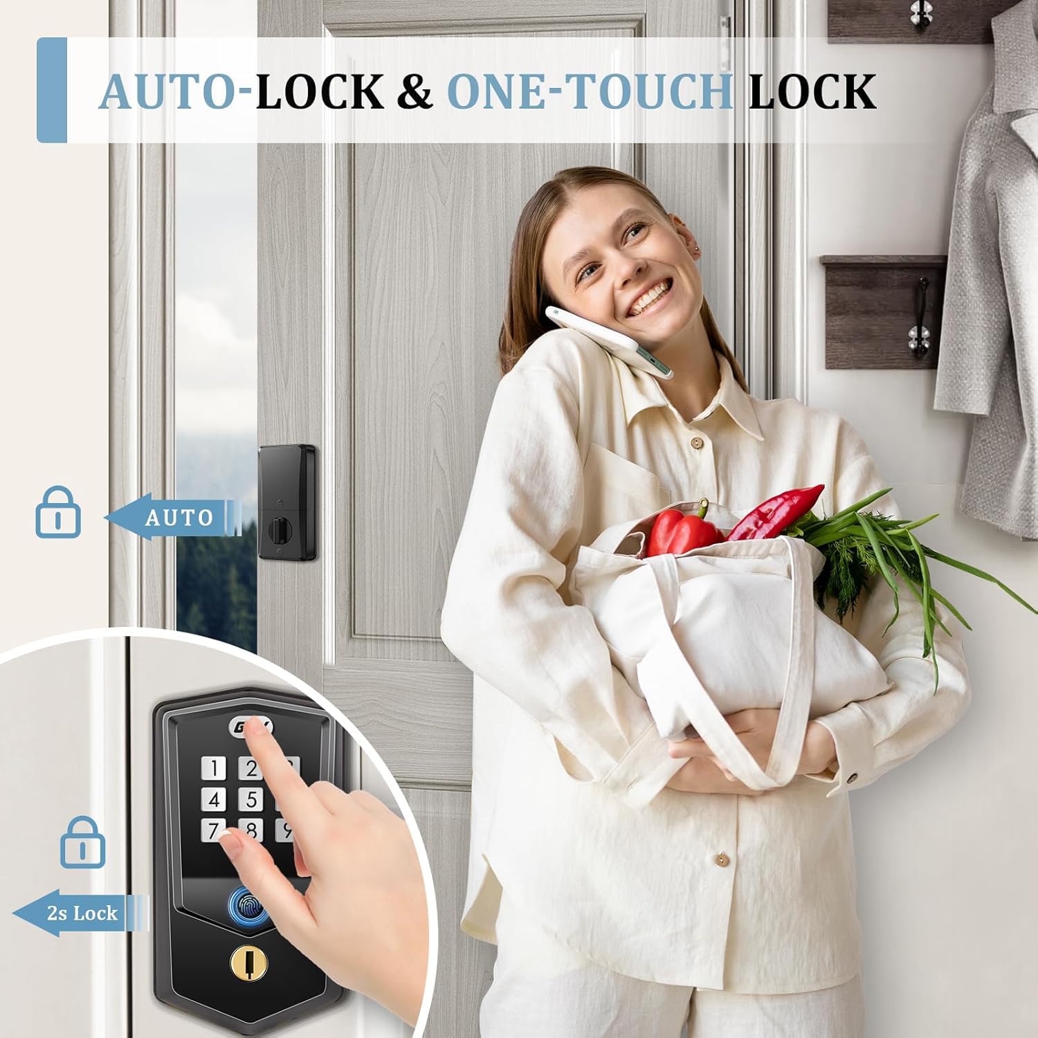 Serratura Intelligente For Porta Con Impronta Digitale, Ingresso - Foto 6