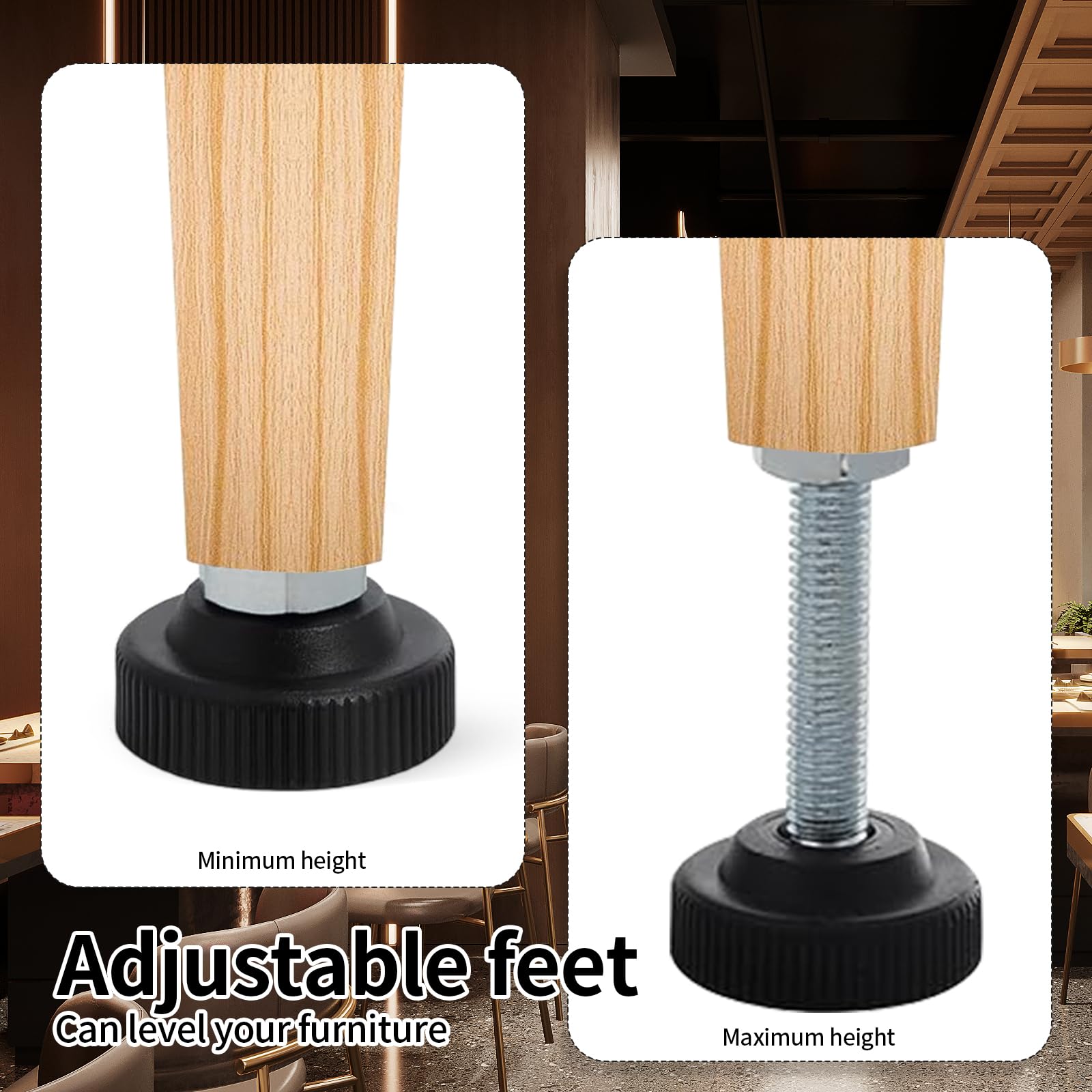 LZYDKH 12 Pcs Adjustable Furniture Feet - Image 4