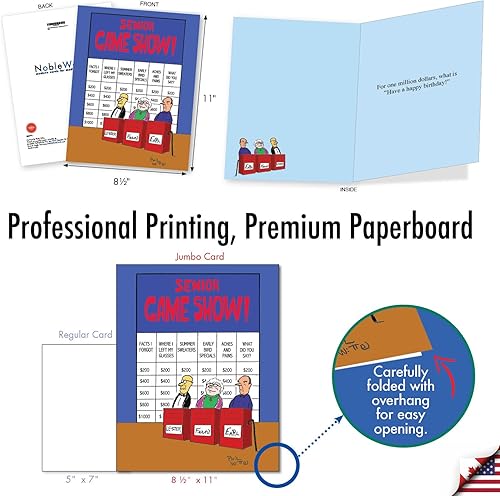 Miniatura 3 de NobleWorks - Tarjeta de felicitación de cumpleaños divertida extragrande de 8.5 x 11 pulgadas con sobre (paquete de 1) grande, Jumbo Bday Senior