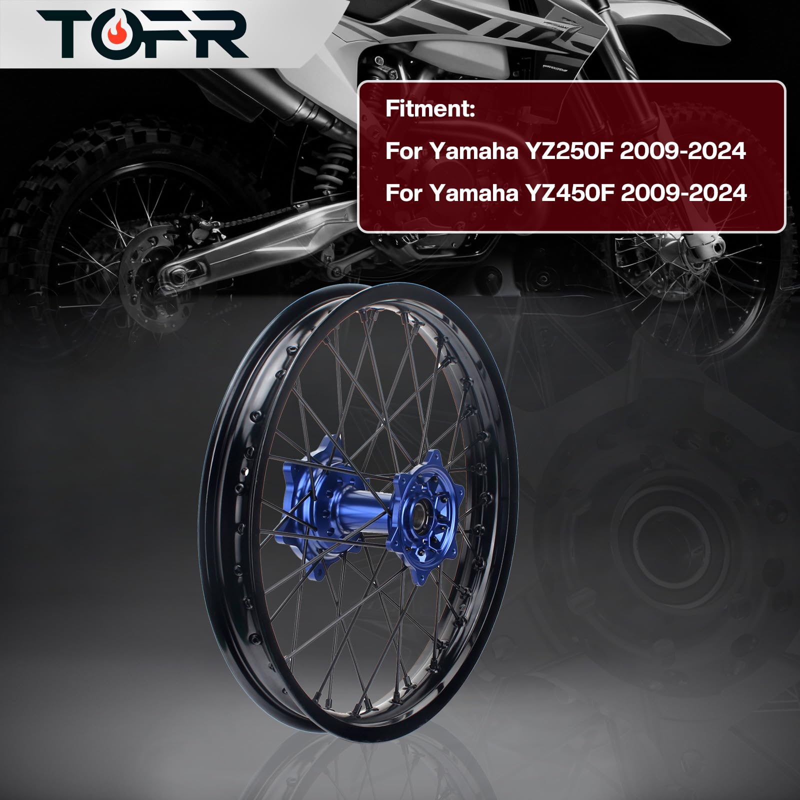 Amazon.com: TOFR Wheel Rim Blue Hub YZ250F YZ450F 2009-2024 18